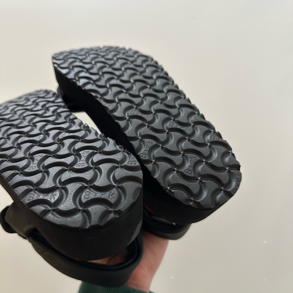 NEW? Birkenstock Papillio Theda Wedge Sandals Black 39 8-8.5 Chunky - Picture 6 of 8